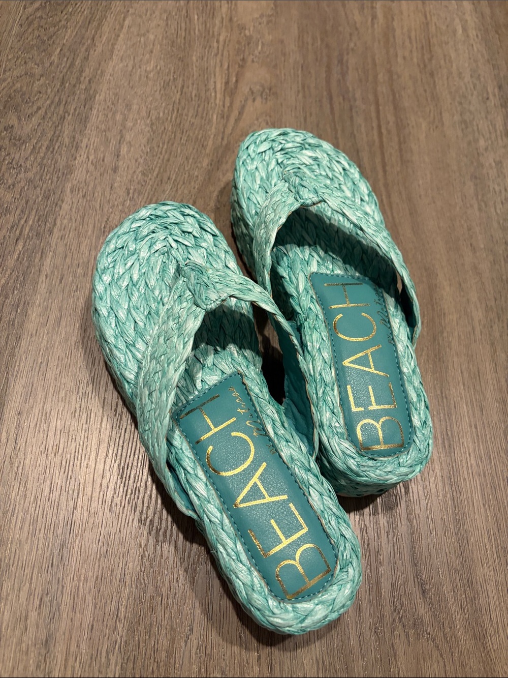 BEACH Slip-On Espadrille Sandals in Mint Green
